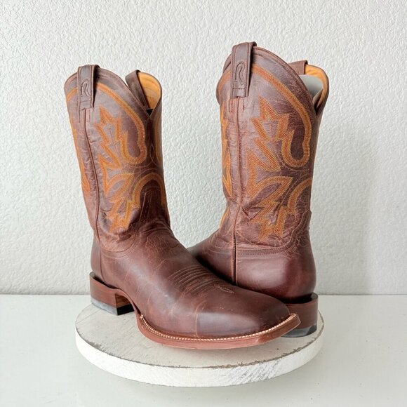 NEW Rod Patrick Mens Cowboy Boots 14.5AAA Perro Loco Brown Western Square Toe - Picture 1 of 11